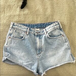 Wrangler Blue Jean Shorts Distressed High-Waisted